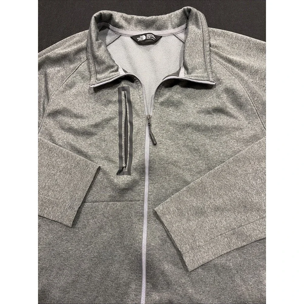 The North Face Mens XL Gray Full Zip Jacket Golf Canyonlands Outdoors Soft